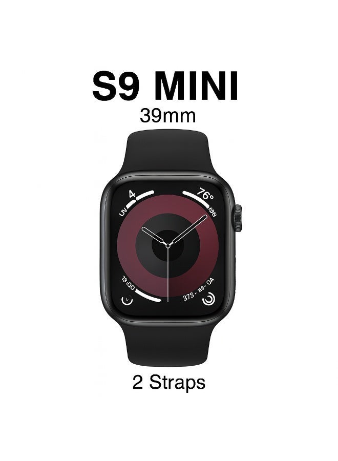 الذاكرة السريعة ساعة ذكية S9 mini الاصدار التاسع بشاشة كاملة مع خاصية الشحن اللاسلكي  - أسود - Image 4